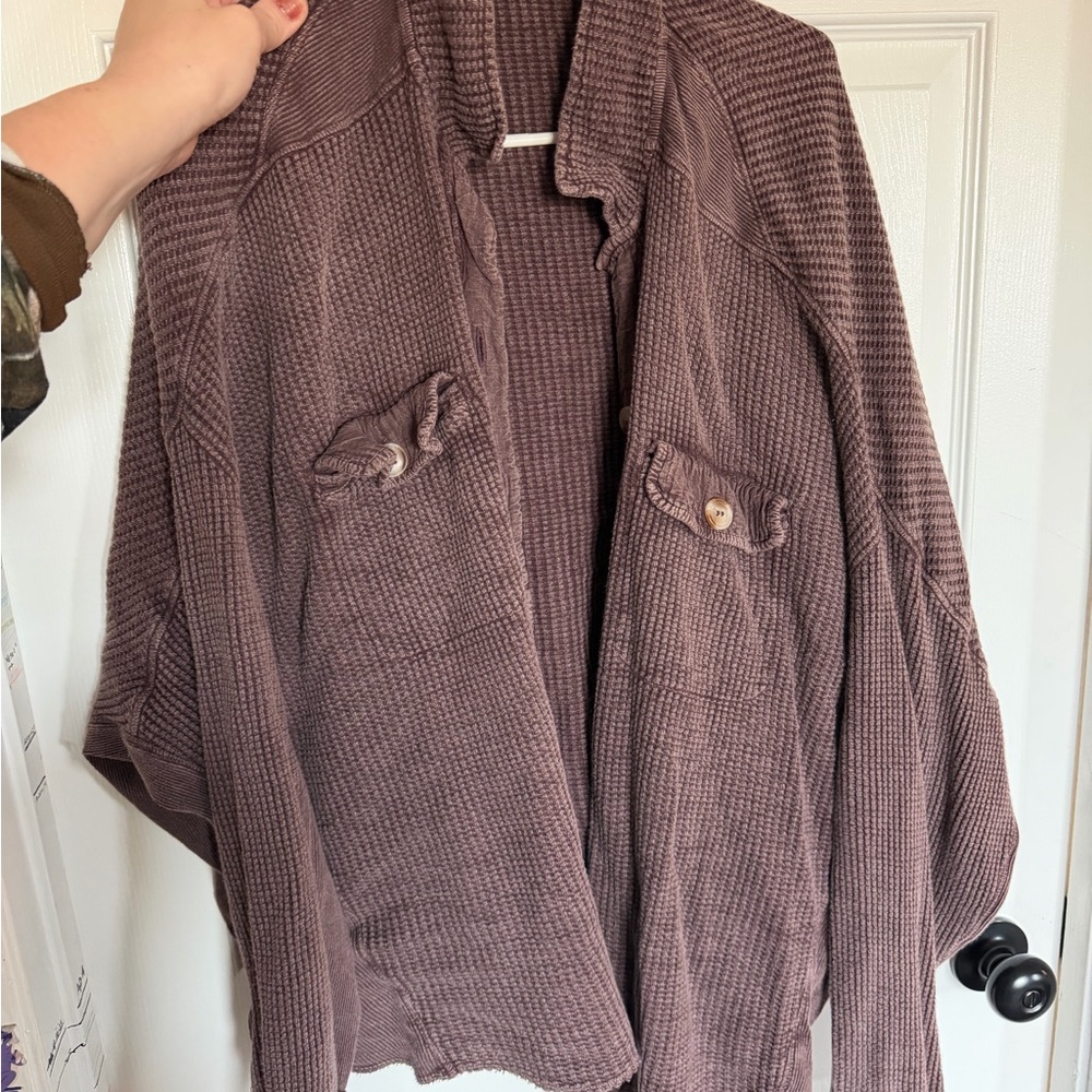 Free People One Scout Waffle Knit shirt